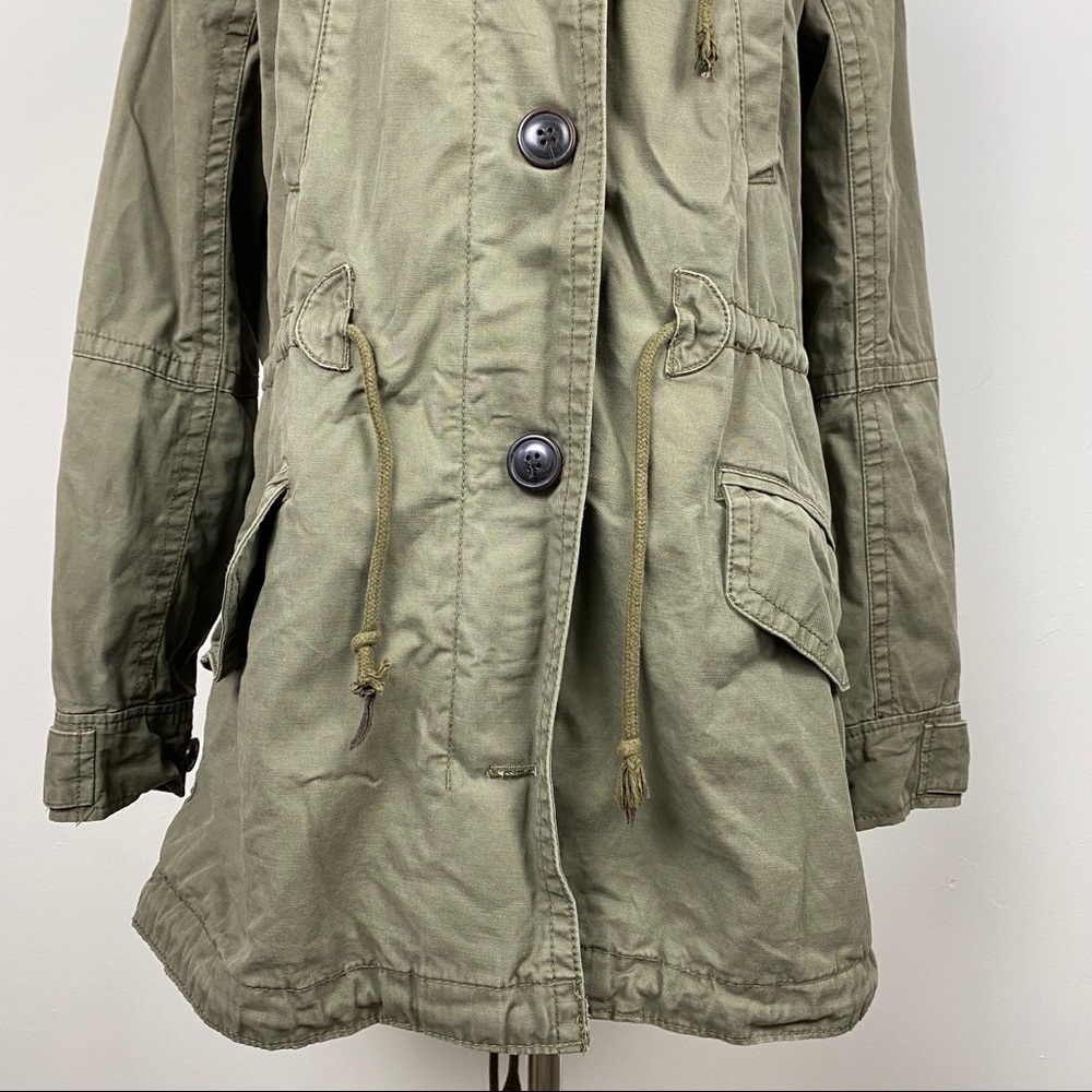 Gap Army Green Oversized Hooded Parka size Small - Picture 6 of 11
